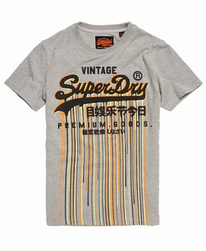 Superdry Premium Goods Stainer Férfi Pólók Szürke | YDJZS5384